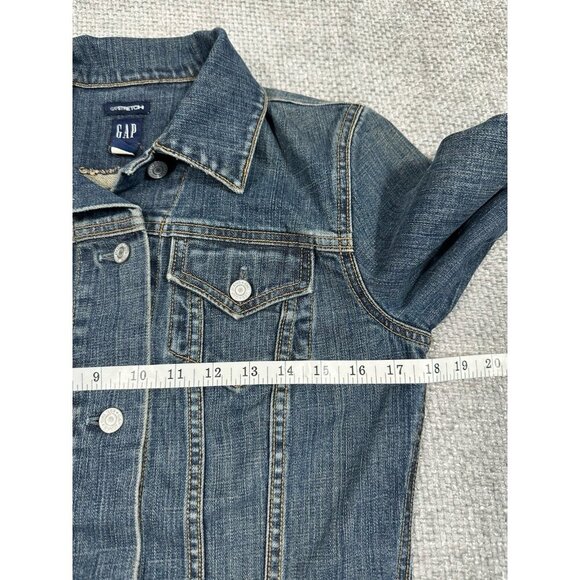 Vintage Gap Denim Jacket Womens Small Blue Jean Stretch Y2K Fitted - Picture 5 of 8